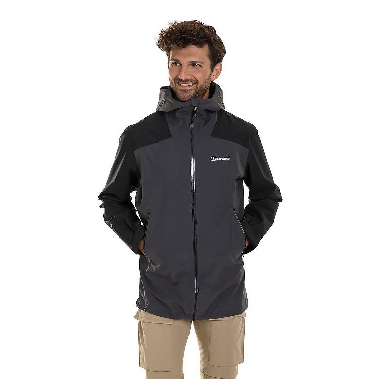 Pánska Nepremokavá Bunda Berghaus Gore Tex Paclite Peak Siva Čierne Slovensko 0215SEILV